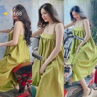 (HCM) Đầm lụa 2 dây siêu xinh , thời trang đi chơi , picnic du lịch cho mùa hè , thời trang xinh xỉu