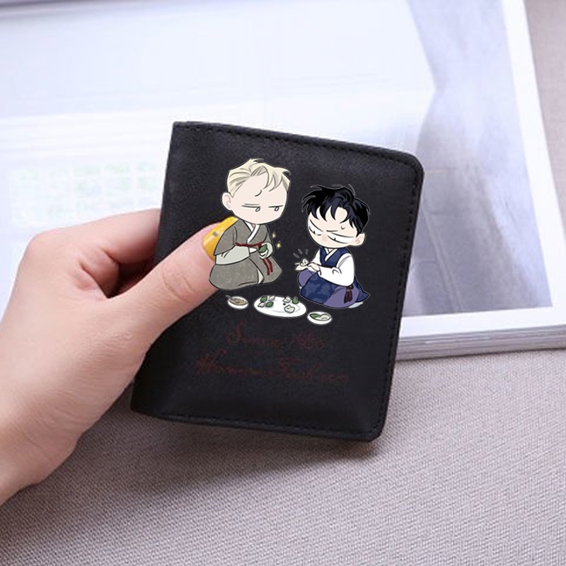 Ví da cầm tay nam nữ in hình ROSES AND CHAMPAGNE Hoa Hồng và Rượu Vang manhwa BL xinh xắn tiện lợi anime chibi