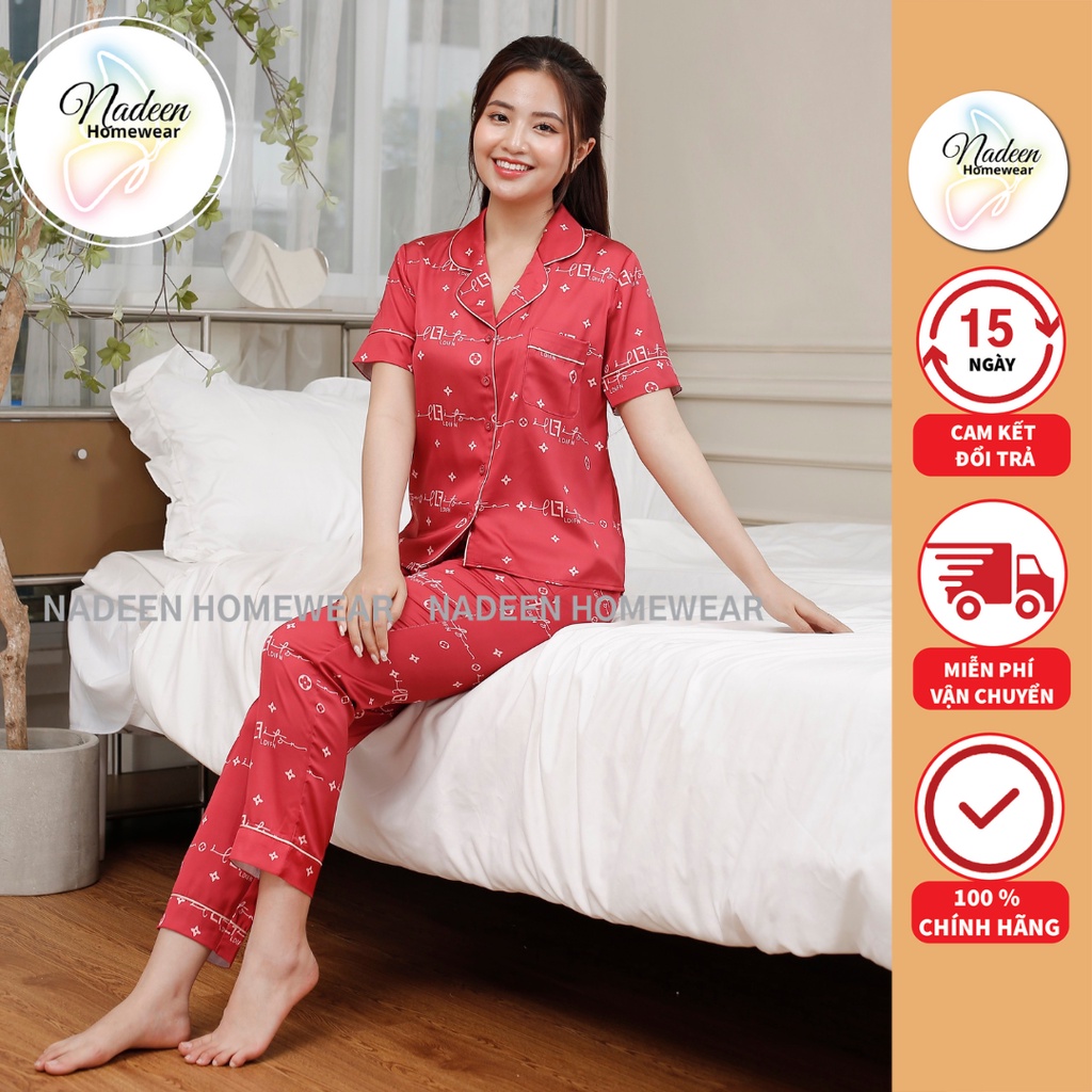 Bộ Pijama Nữ - NADEEN, Bộ ngắn Pijama Lụa, Bộ Đùi Nữ, Bộ Lửng Nữ Bộ Mặc Nhà Nữ Mùa Hè, Đồ Bộ, Đồ Ngủ Đẹp, Thời Trang Nữ,