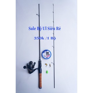 Bộ cần câu lure ul 1 ngọn cán gỗ_ bộ combo đứng🎁tặng kèm siêu phụ kiện 🎁 đọt đặc chuyên câu suối, cháp,mương 1m68 và 1m8