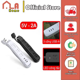 Ổ cắm điện 3 ổ cắm power strip Xiaomi 3usb - Hàng Chính Hãng