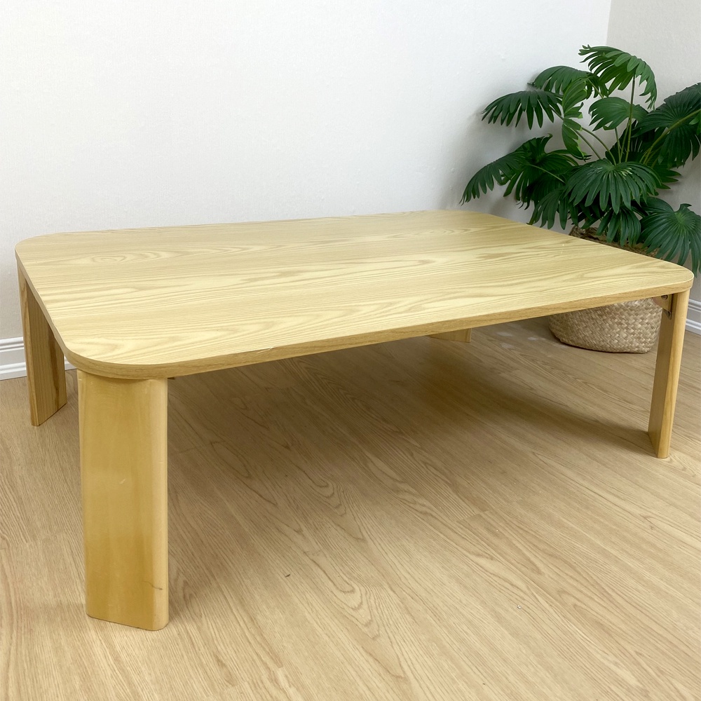 Bàn trà bệt BT05chân gỗ tự nhiên gấp gọn kiểu nhật mặt gỗ CN MDF phủ melamine cao cấp