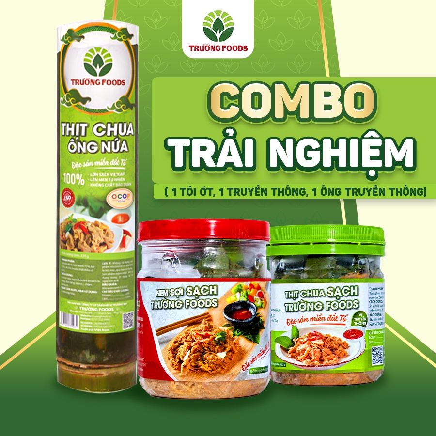Combo 3 Sản Phẩm Trải Nghiệm Trường Foods ( 1 Tỏi Ớt, 1 Truyền Thống, 1 Ống Truyền Thống)
