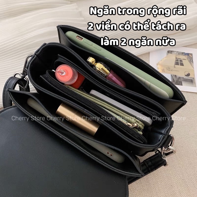 Túi đeo chéo đeo vai nữ khóa hình chữ H hàng cao cấp chất dày dặn form cứng cáp Hannah Bag