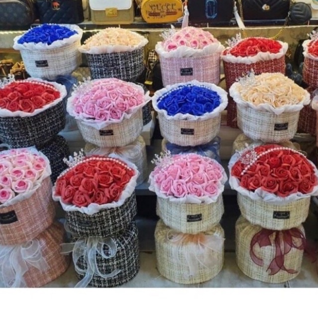 Bó hoa sáp,hoa nhũ cao cấp siêu sang choảnh