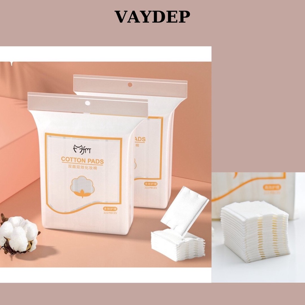 Bông tẩy trang 200-222 miếng Cotton PADS 3 lớp siêu mịn