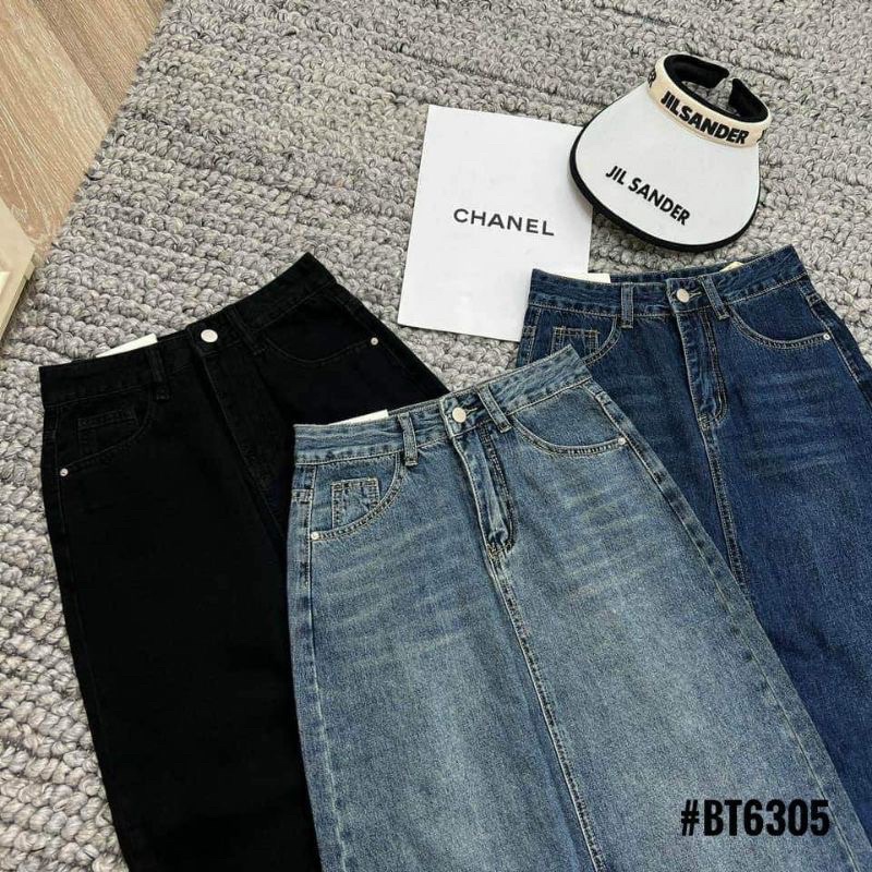 CHÂN VÁY JEANS XẺ TRƯỚC FROM BASIC HÀNG QCL1 MS26771