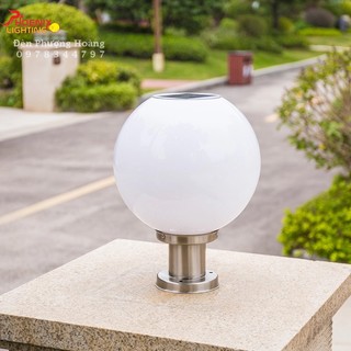 Đèn trụ cổng tròn năng lượng mặt trời 3 chế độ ánh sáng - Đèn Phượng Hoàng