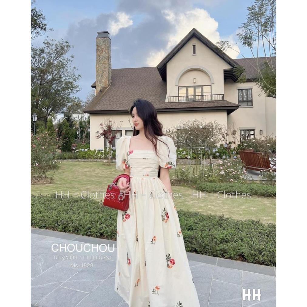 Váy Hoa Babydol Cổ Vuông  Xếp Ly 2 Lớp - Đầm Hoa BBD QC Hottrend