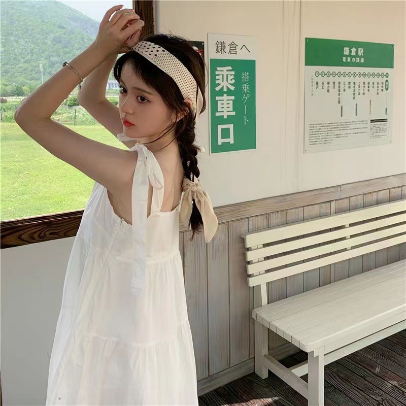 Váy babydoll váy maxi 2 dây xòe bồng xinh xắn bánh bèo chất vải mềm mát dễ mặc PANOSI - V133