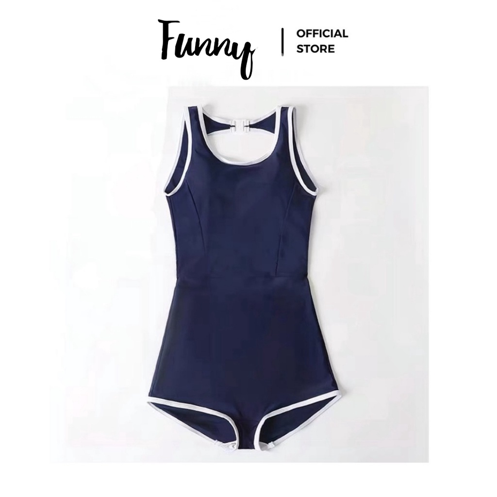 Bikini đi biển kiền mảnh hở lưng,Đồ bơi nữ liền thân tay dài kín đáo FUNNY BIKINI MS-55