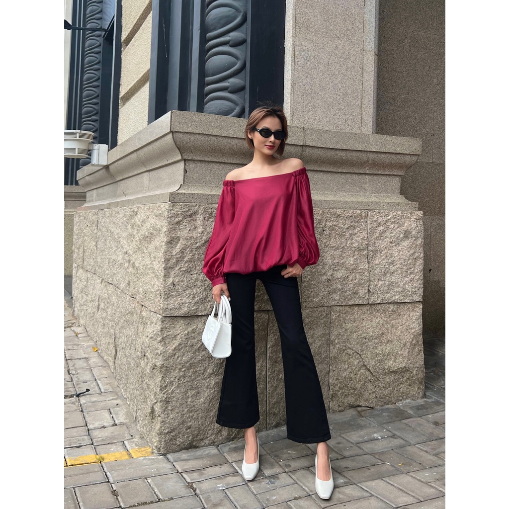 Quần jean nữ cơ bản ống loe nhẹ pas lai thường MIEU - JD03