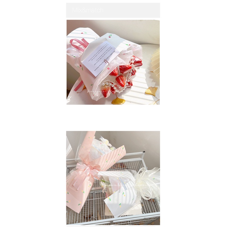 Giấy lót gói hoa ❤️họa tiết cành tulip❤️ 60*60 cm