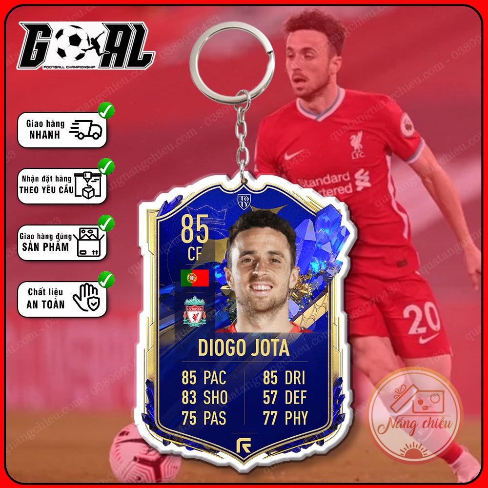 Móc khóa Ciro Diogo Jota - cầu thủ yêu thích CLB Liverpool- phụ kiện treo balo gaming [10825-10836]