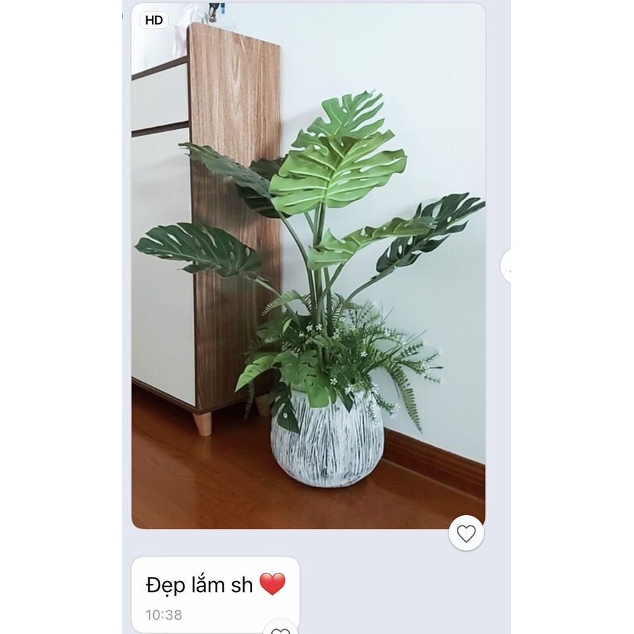 💥 Cây giả - Cây lá xẻ monstera, cây trầu bà Nam Mỹ để bàn, trang trí nhà đẹp LanDecor