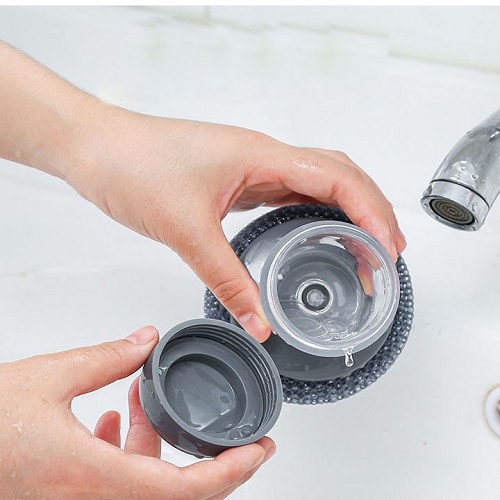 Dụng Cụ Chà Xoong Nồi Kèm Hủ Đựng Nước Rửa Chén Tiện Lợi