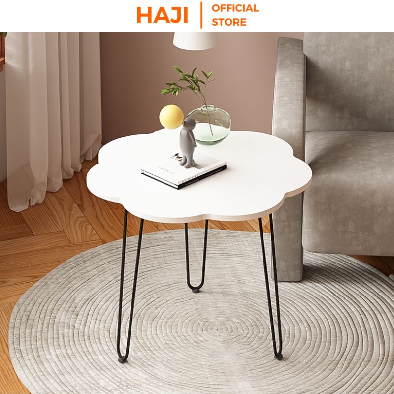 Bàn trà hình hoa decor phòng khách khung sắt chống gỉ bền bỉ HAJI C83