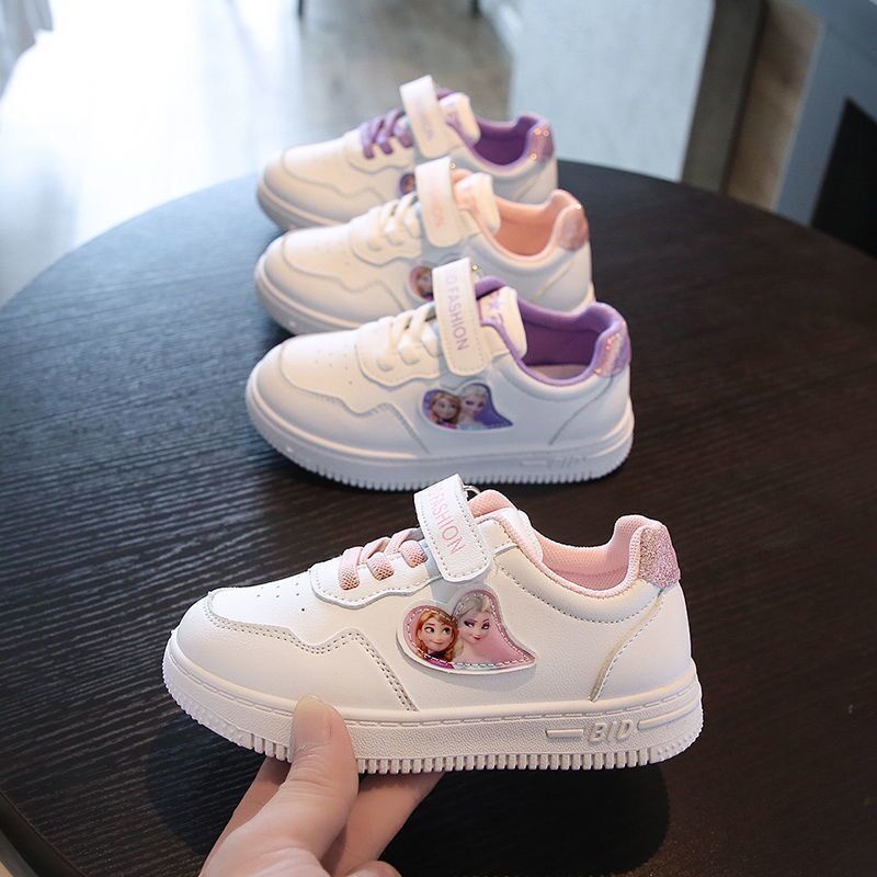 Giày trắng đế mềm trẻ em hoạt hình Frozen