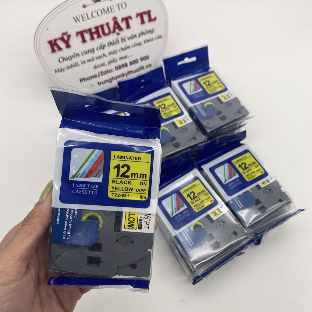 [ Combo] 5 cuộn băng nhãn 12mm dùng cho máy in Brother P-Touch