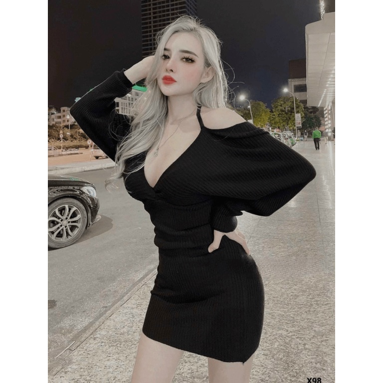 SIÊU SALE ĐẦM THUN GÂN THIẾT KẾ TAY ÁO KIỂU QUYẾN RŨ KHI ĐI CHƠI , DỰ TIỆC CN