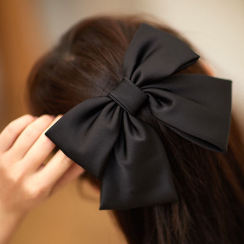 Kẹp Tóc Nơ Vải Satin Dễ Thương Phong Cách Lolita Nhật Bản