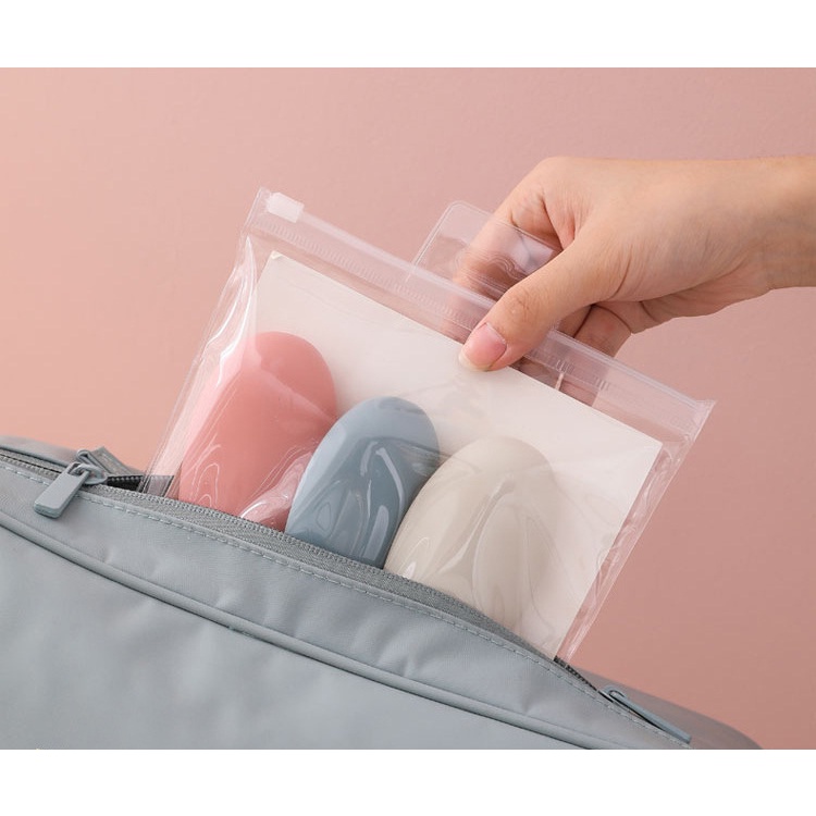 Set 3 Lọ chiết mỹ phẩm, dầu gội du lịch siêu tiện lợi dung tích 60ml kèm túi zip tiện lợi