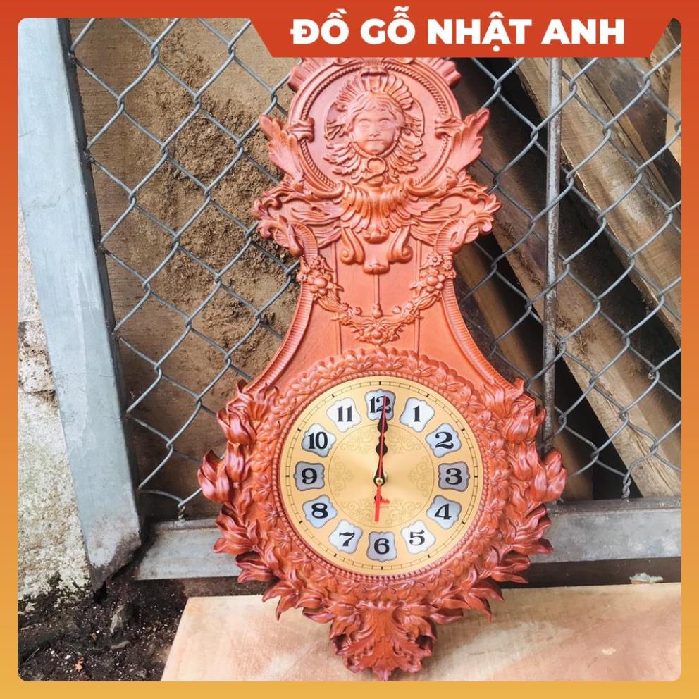 Tranh đồng hồ đồ gỗ mỹ nghệ hương đỏ mini cao cấp, Tranh đồ gỗ nội thất gia đình treo tường