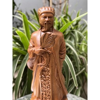 Tượng khổng minh gỗ bách thơm cao 20cm