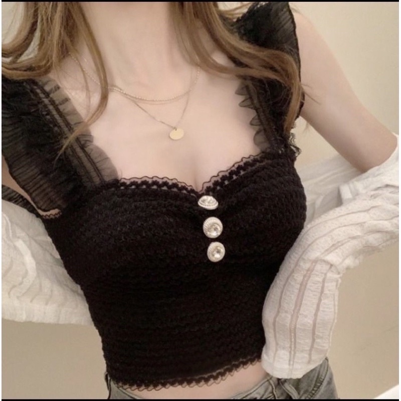 Áo bra bánh bèo có mút croptop M20.