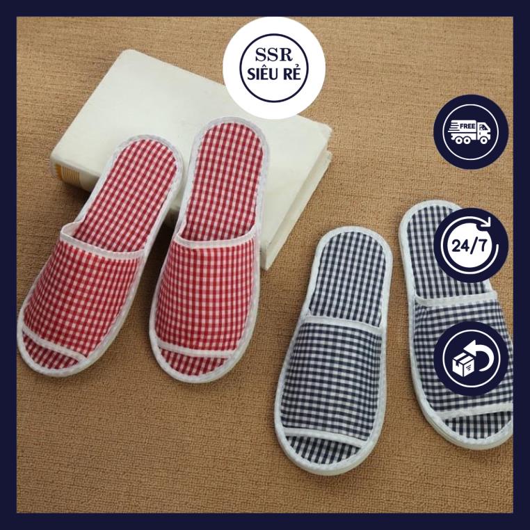 Dép Mang Trong Nhà Hình Ca Rô (2 Màu)
