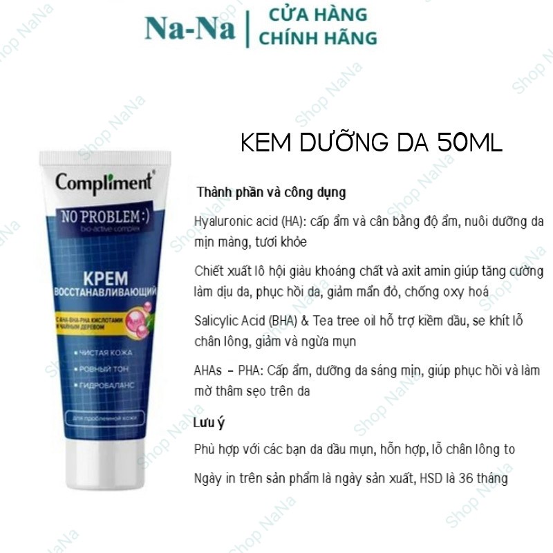 Kem dưỡng cho da dầu mụn Compliment 50m, giúp giảm mụn, mờ thâm thu nhỏ lỗ chân lông