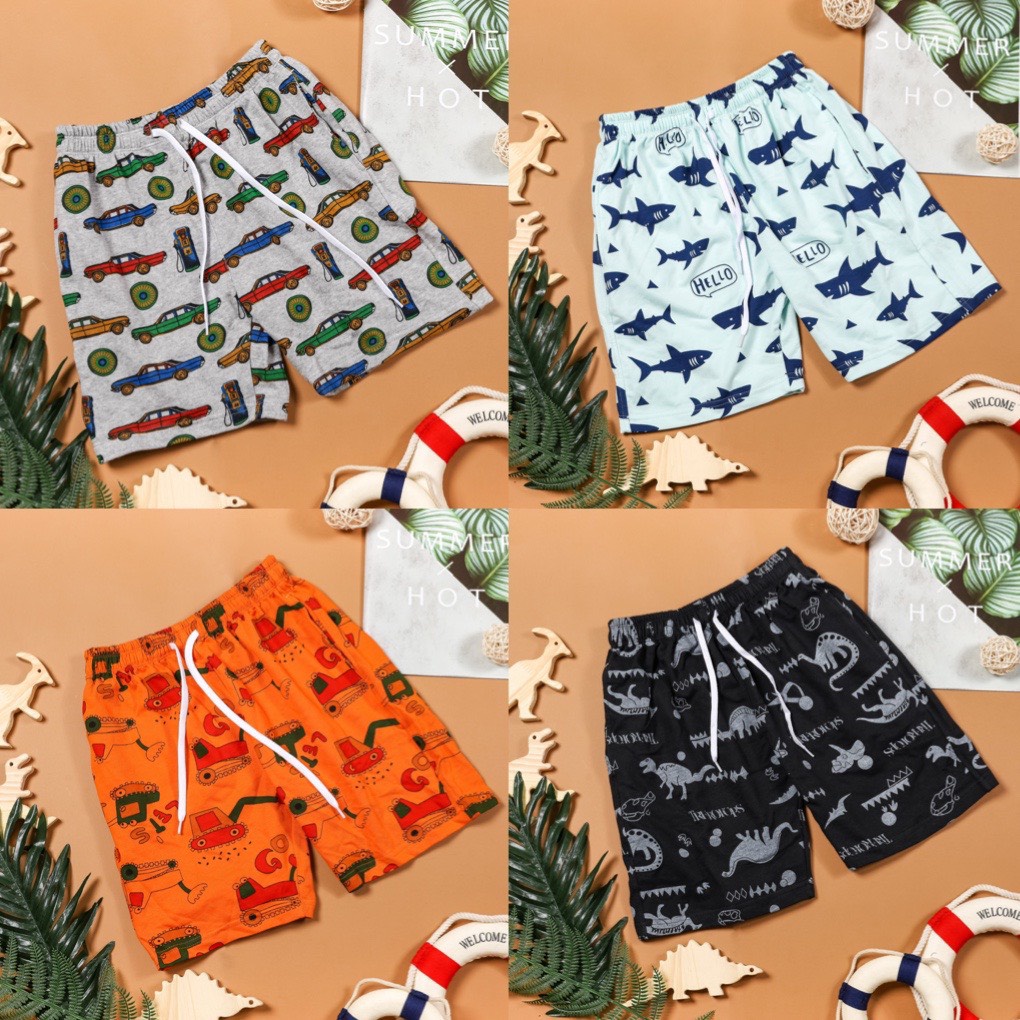Quần short ngắn cho bé trai  da cá chất liệu 100% cotton thoáng mát mùa hè Nhà Sans | Q19