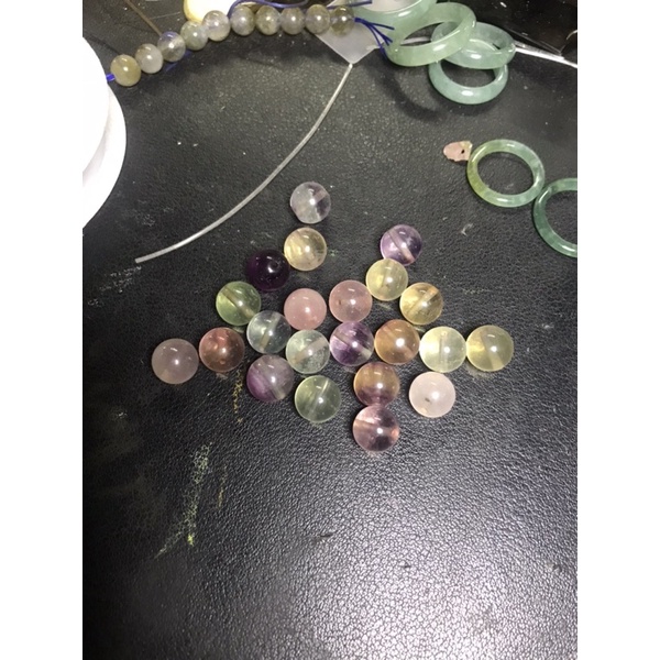 Hạt lẻ đá thanh tẩy Fluorite mài tròn xỏ lỗ làm HandMade , diy, thanh tẩy tarot, witchcraft , healing