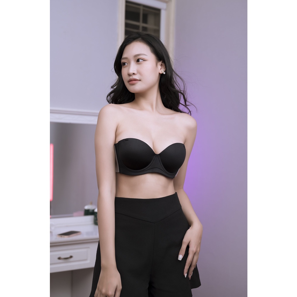 Áo lót dán không dây AL197 áo ngực cup ngang có gọng đệm vừa họa tiết trơn siêu nâng đẩy ôm ngực LyLylorem