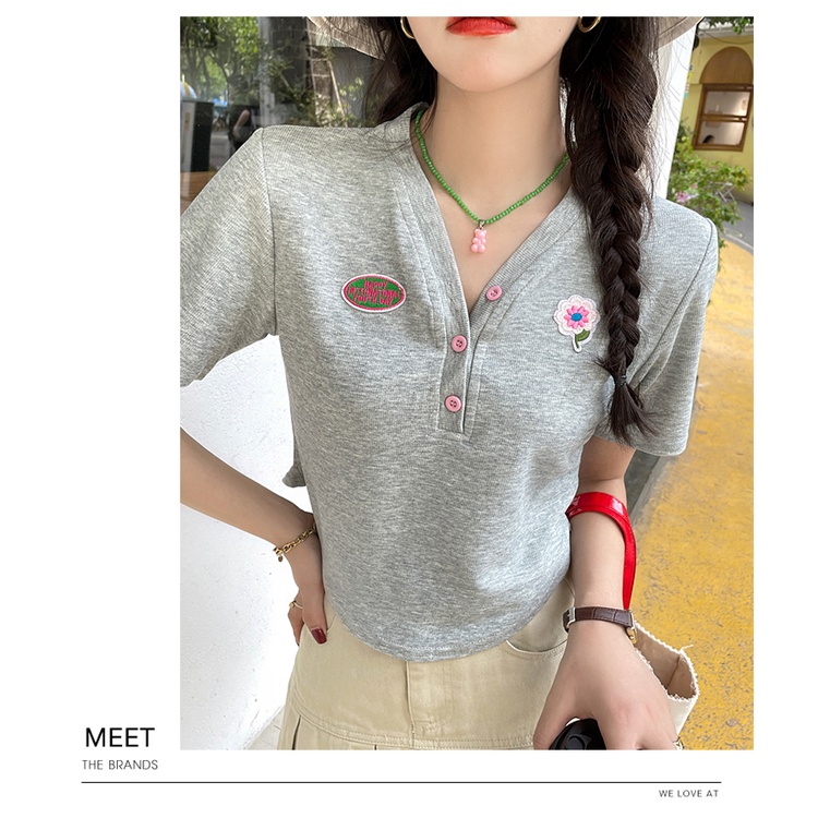 ZHELIHANGFEI Áo thun polo cổ cao cạp rốn gợi cảm babes phía trên