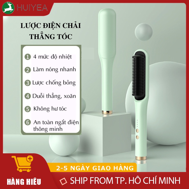 Lược điện chải thẳng tóc đa năng cao cấp BR02- Tạo kiểu chuyên nghiệp 3 in 1 máy uốn duỗi tóc, máy làm xoăn ép thẳng