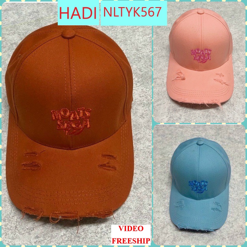 [NLTYK567] NÓN KẾT MŨ LƯỠI TRAI KAKI NAM NỮ THỜI TRANG UNISEX THÊU CHỮ MOATS CÀO RÁCH VÀNH MÀU KEM NÂU HỒNG CHE NẮNG SIÊ