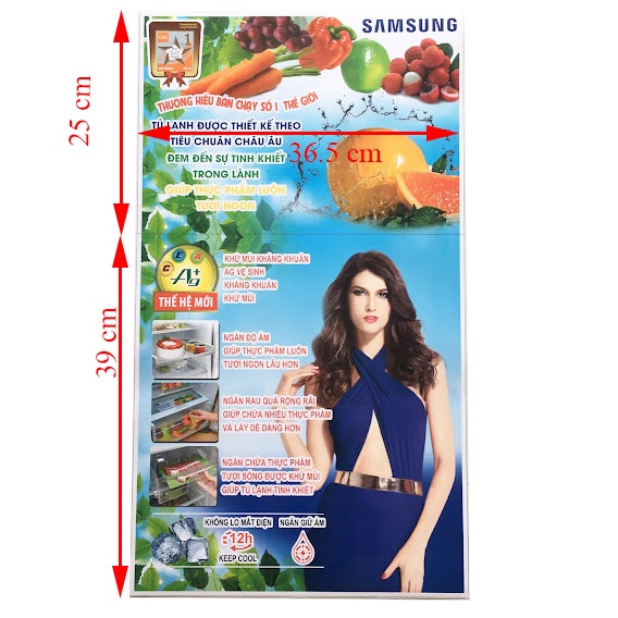 Miếng dán tủ lạnh Samsung [TẶNG KEO 2 MẶT] tem dán tủ lạnh Samsung