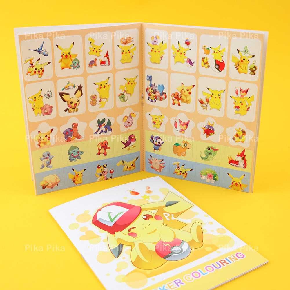 Set sticker tô màu giải trí Pikachu Pokemon dễ thương cute TooYoo BK00374