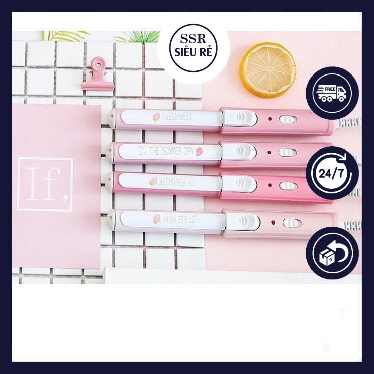 Máy Uốn Tóc Dâu Hồng Và Mắt Ngủ