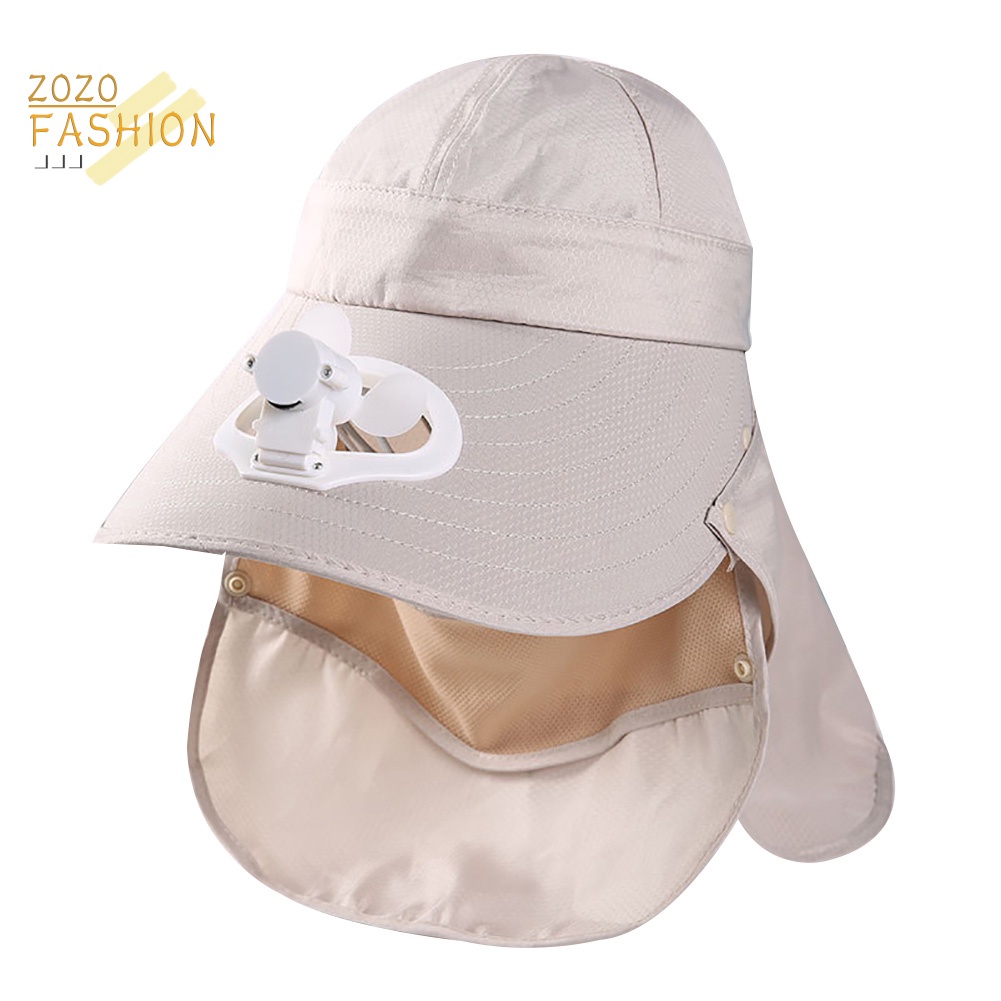 Mũ Rộng Vành Chống Nắng Kèm Quạt Có Thể Tháo Rời Tiện Dụng