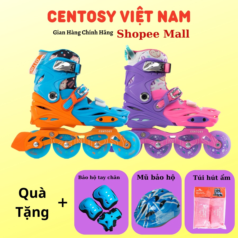 [Shop Khuyến Mại] Giày Patin Trẻ Em Centosy CR5 tặng kèm bảo hộ loại xịn và túi hút ẩm