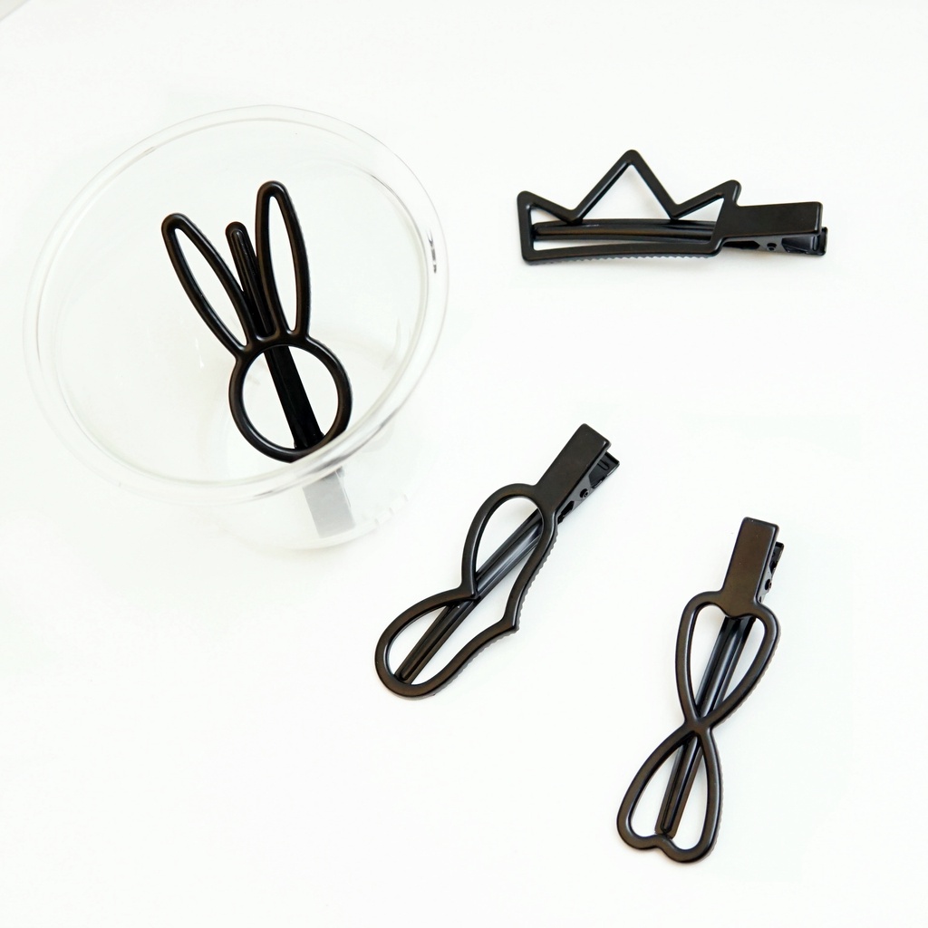 Combo Kẹp tóc mái hình thỏ, vương miện, kính dễ thương