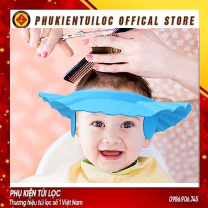 Mũ Gội Đầu Tắm Chắn Nước, Chắn Bọt Cho Bé - Nón Hỗ Trợ Cắt Tóc An Toàn Cho Bé