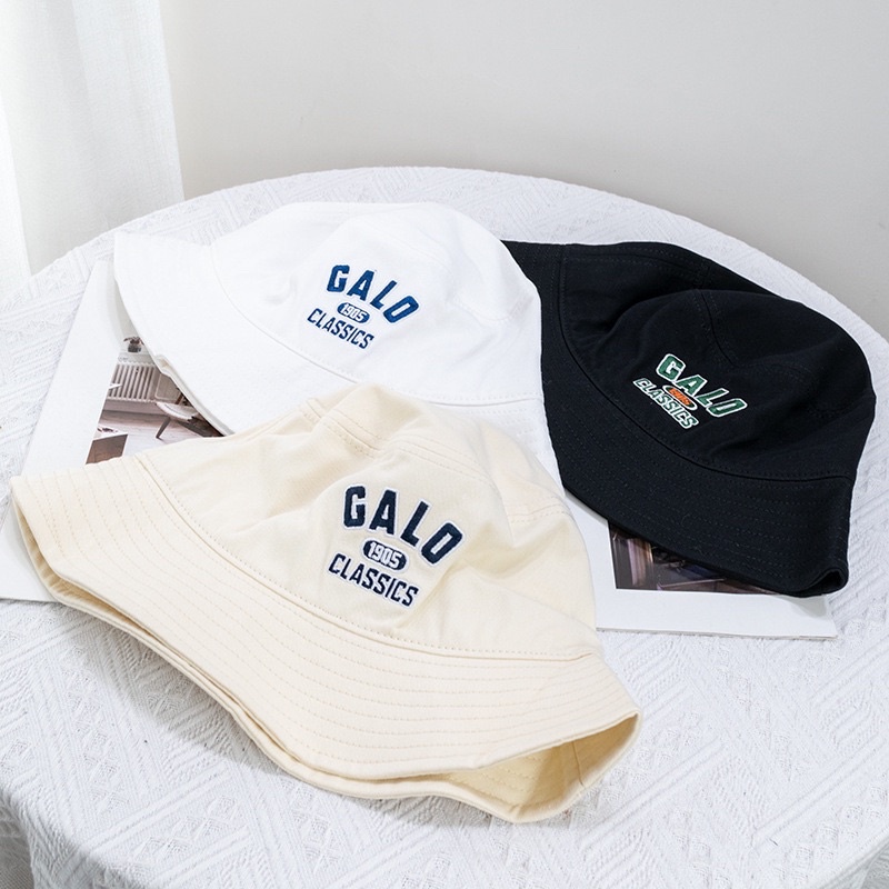 MŨ BUCKET KAKI THÊU CHỮ GALO