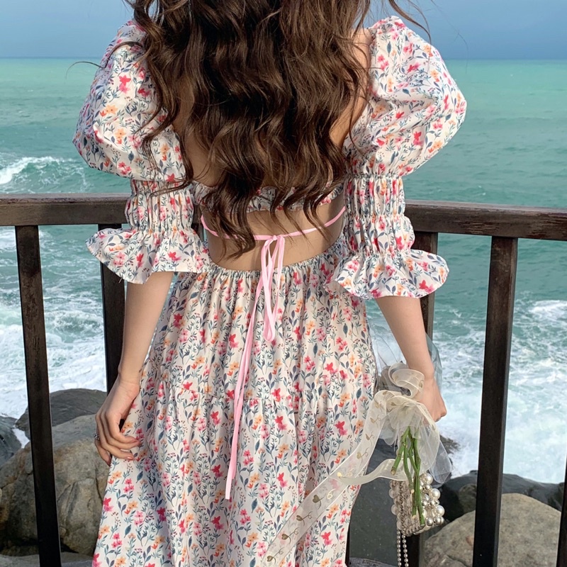 Váy hoa tay phồng kiểu Pháp  𝑪𝒆𝒍𝒆𝒆𝒏 𝑫𝒓𝒆𝒔𝒔  by Jane