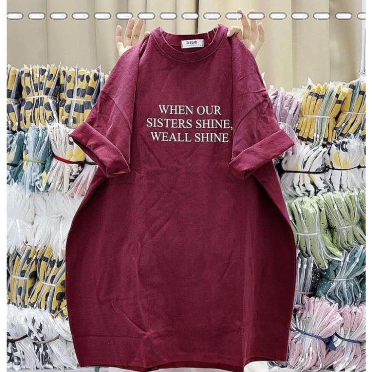 Áo Thun 3158 Cotton Khô Form Rộng Nam Nữ Unisex In Chữ WHENOUR