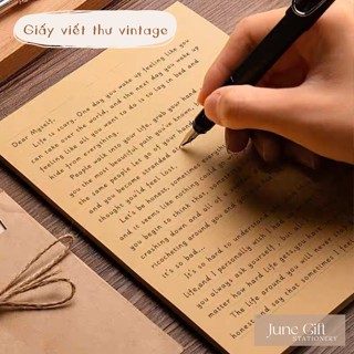 Giấy kraft viết thư, phong bì, thư tay phong cách vintage, quà tặng handmade
