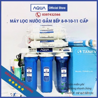 Máy lọc nước RO không vỏ tủ AQUA 8 9 10 cấp lọc , máy lọc nước RO lắp gầm bếp chính hãng AQUA, Máy lọc nước không tủ