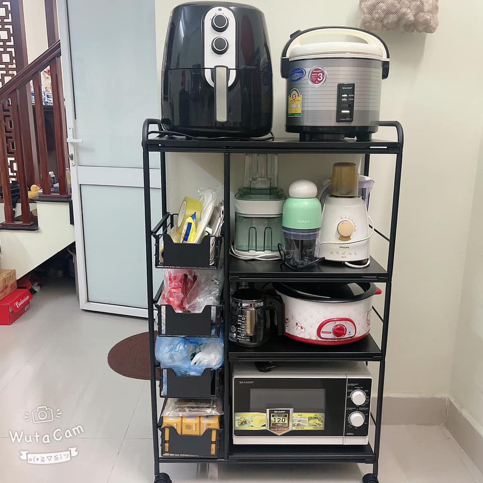 Kệ Lò Vi Sóng Thép Carbon Rika KDN02, Giá để đồ đa năng chất thép carbon